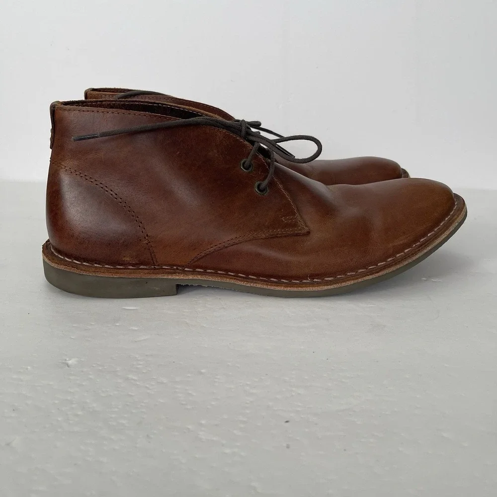 Franco Fortini Dade Brown Leather Chukka Dress Boots Shoes Mens 10 Career‎